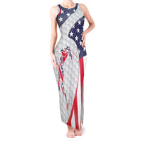 Personalized American Flag Golf Tank Maxi Dress Female Silhouette and Red White Blue Golf Bag Graphic - Wonder Print Shop