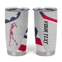 Personalized American Flag Golf Tumbler Cup Female Silhouette and Red White Blue Golf Bag Graphic - Wonder Print Shop