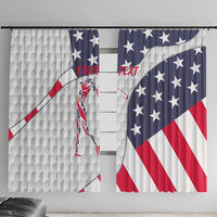 Personalized American Flag Golf Window Curtain Female Silhouette and Red White Blue Golf Bag Graphic - Wonder Print Shop
