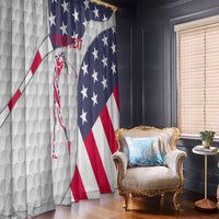 Personalized American Flag Golf Window Curtain Female Silhouette and Red White Blue Golf Bag Graphic - Wonder Print Shop