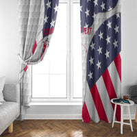 Personalized American Flag Golf Window Curtain Female Silhouette and Red White Blue Golf Bag Graphic - Wonder Print Shop