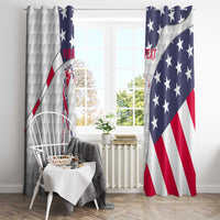 Personalized American Flag Golf Window Curtain Female Silhouette and Red White Blue Golf Bag Graphic - Wonder Print Shop