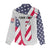 Personalized American Flag Golf Women Casual Shirt Female Silhouette and Red White Blue Golf Bag Graphic - Wonder Print Shop