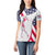 Personalized American Flag Golf Women Polo Shirt Female Silhouette and Red White Blue Golf Bag Graphic - Wonder Print Shop