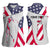 Personalized American Flag Golf Women Sleeveless Polo Shirt Female Silhouette and Red White Blue Golf Bag Graphic - Wonder Print Shop