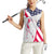 Personalized American Flag Golf Women Sleeveless Polo Shirt Female Silhouette and Red White Blue Golf Bag Graphic - Wonder Print Shop