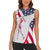 Personalized American Flag Golf Women Sleeveless Polo Shirt Female Silhouette and Red White Blue Golf Bag Graphic - Wonder Print Shop