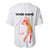 USA Golf Design Baseball Jersey Watercolor Female Silhouette and Orange Gradient Flag and Ball Pattern - Wonder Print Shop