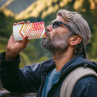 USA Golf Design 4 in 1 Can Cooler Tumbler Watercolor Female Silhouette and Orange Gradient Flag and Ball Pattern - Wonder Print Shop