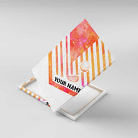 USA Golf Design Canvas Wall Art Watercolor Female Silhouette and Orange Gradient Flag and Ball Pattern - Wonder Print Shop