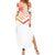 USA Golf Design Family Matching Summer Maxi Dress and Hawaiian Shirt Watercolor Female Silhouette and Orange Gradient Flag and Ball Pattern - Wonder Print Shop