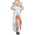 USA Golf Design Family Matching Summer Maxi Dress and Hawaiian Shirt Watercolor Female Silhouette and Orange Gradient Flag and Ball Pattern - Wonder Print Shop