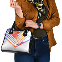 USA Golf Design Shoulder Handbag Watercolor Female Silhouette and Orange Gradient Flag and Ball Pattern - Wonder Print Shop