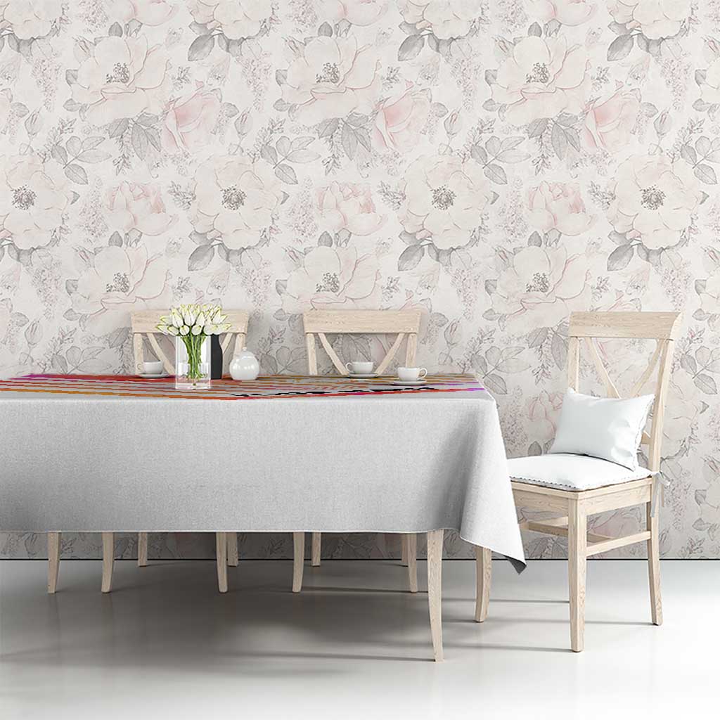 USA Golf Design Tablecloth Watercolor Female Silhouette and Orange Gradient Flag and Ball Pattern - Wonder Print Shop