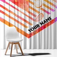 USA Golf Design Window Curtain Watercolor Female Silhouette and Orange Gradient Flag and Ball Pattern - Wonder Print Shop