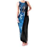 Custom Blue Camo Bass Fishing Family Matching Tank Maxi Dress and Hawaiian Shirt Fishing Rod Graphic Design - Wonder Print Shop