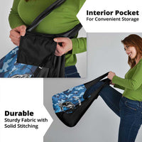 Custom Blue Camo Bass Fishing Grocery Bag Fishing Rod Graphic Design - Wonder Print Shop