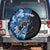 Custom Blue Camo Bass Fishing Spare Tire Cover Fishing Rod Graphic Design - Wonder Print Shop