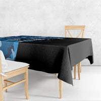 Custom Blue Camo Bass Fishing Tablecloth Fishing Rod Graphic Design - Wonder Print Shop