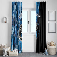 Custom Blue Camo Bass Fishing Window Curtain Fishing Rod Graphic Design - Wonder Print Shop