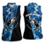 Custom Blue Camo Bass Fishing Women Sleeveless Polo Shirt Fishing Rod Graphic Design - Wonder Print Shop