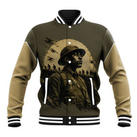 Harlem Hellfighters WWI Soldier Baseball Jacket Vintage Military Hero Jazz Band Silhouette Art