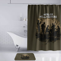 Harlem Hellfighters WWI Soldier Bathroom Set Vintage Military Hero Jazz Band Silhouette Art