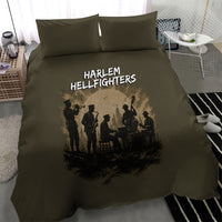 Harlem Hellfighters WWI Soldier Bedding Set Vintage Military Hero Jazz Band Silhouette Art