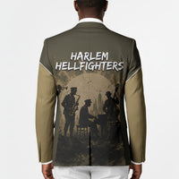 Harlem Hellfighters WWI Soldier Blazer Vintage Military Hero Jazz Band Silhouette Art