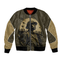 Harlem Hellfighters WWI Soldier Bomber Jacket Vintage Military Hero Jazz Band Silhouette Art