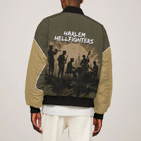Harlem Hellfighters WWI Soldier Bomber Jacket Vintage Military Hero Jazz Band Silhouette Art