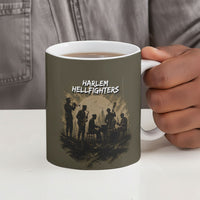 Harlem Hellfighters WWI Soldier Ceramic Mug Vintage Military Hero Jazz Band Silhouette Art