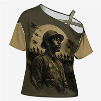 Harlem Hellfighters WWI Soldier Cross Shoulder Shirt Vintage Military Hero Jazz Band Silhouette Art