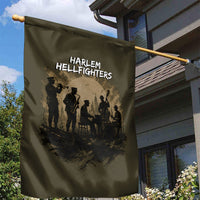 Harlem Hellfighters WWI Soldier Garden Flag Vintage Military Hero Jazz Band Silhouette Art