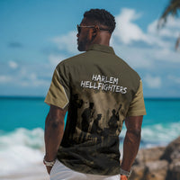 Harlem Hellfighters WWI Soldier Hawaiian Shirt Vintage Military Hero Jazz Band Silhouette Art