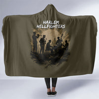 Harlem Hellfighters WWI Soldier Hooded Blanket Vintage Military Hero Jazz Band Silhouette Art