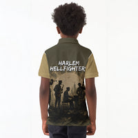 Harlem Hellfighters WWI Soldier Kid Polo Shirt Vintage Military Hero Jazz Band Silhouette Art