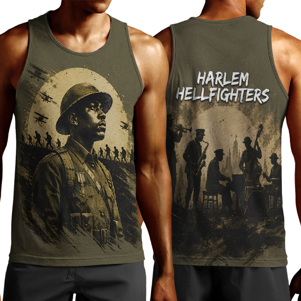 Harlem Hellfighters WWI Soldier Men Tank Top Vintage Military Hero Jazz Band Silhouette Art