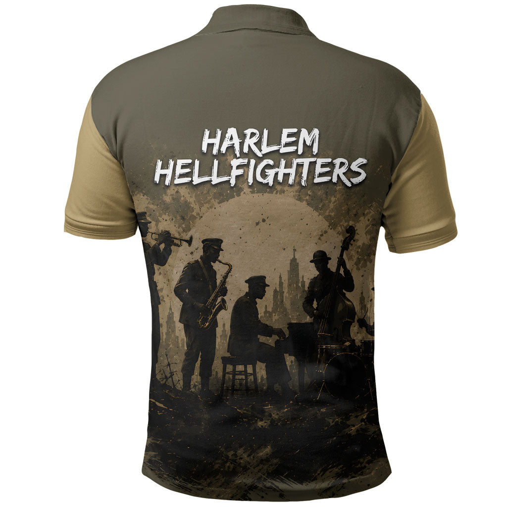 Harlem Hellfighters WWI Soldier Polo Shirt Vintage Military Hero Jazz Band Silhouette Art