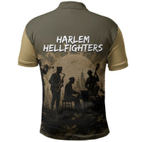 Harlem Hellfighters WWI Soldier Polo Shirt Vintage Military Hero Jazz Band Silhouette Art