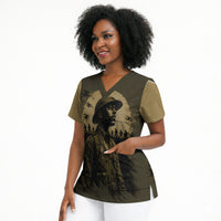 Harlem Hellfighters WWI Soldier Scrub Top Vintage Military Hero Jazz Band Silhouette Art