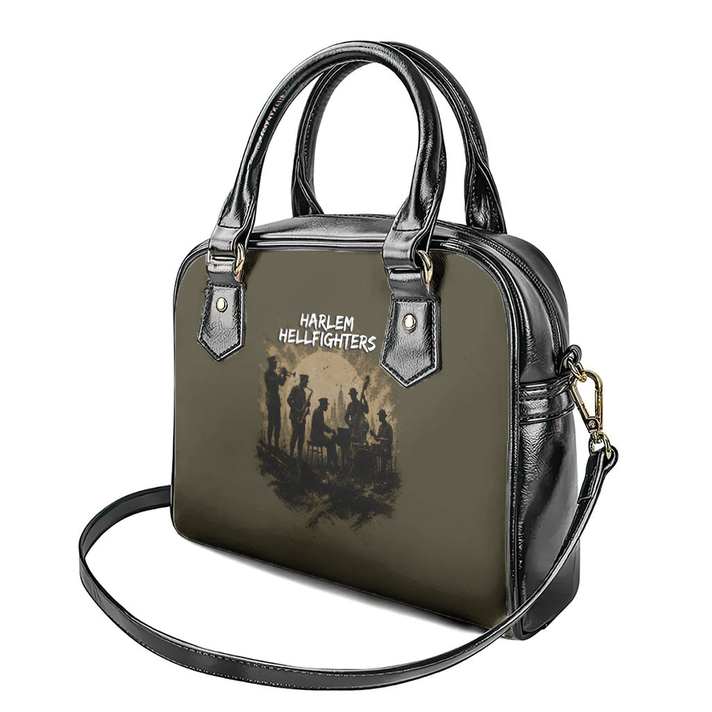 Harlem Hellfighters WWI Soldier Shoulder Handbag Vintage Military Hero Jazz Band Silhouette Art