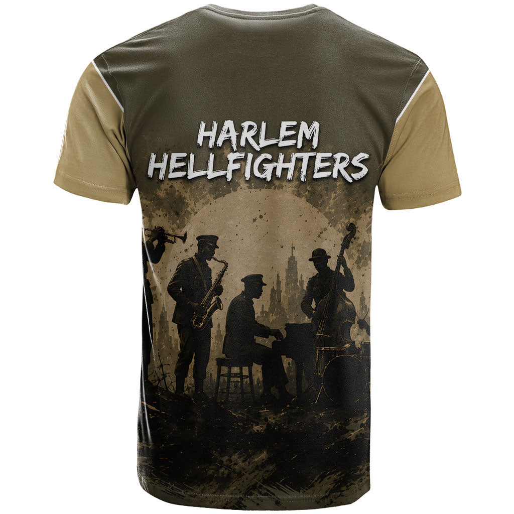 Harlem Hellfighters WWI Soldier T shirt Vintage Military Hero Jazz Band Silhouette Art