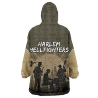 Harlem Hellfighters WWI Soldier Wearable Blanket Hoodie Vintage Military Hero Jazz Band Silhouette Art