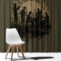 Harlem Hellfighters WWI Soldier Window Curtain Vintage Military Hero Jazz Band Silhouette Art