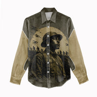 Harlem Hellfighters WWI Soldier Women Casual Shirt Vintage Military Hero Jazz Band Silhouette Art