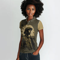 Harlem Hellfighters WWI Soldier Women Polo Shirt Vintage Military Hero Jazz Band Silhouette Art