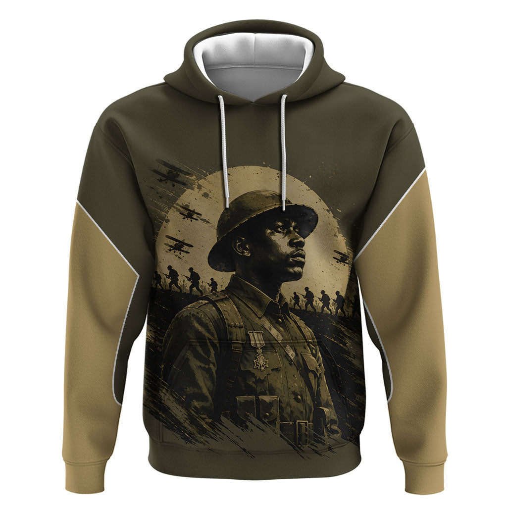 Harlem Hellfighters WWI Soldier Zip Hoodie Vintage Military Hero Jazz Band Silhouette Art