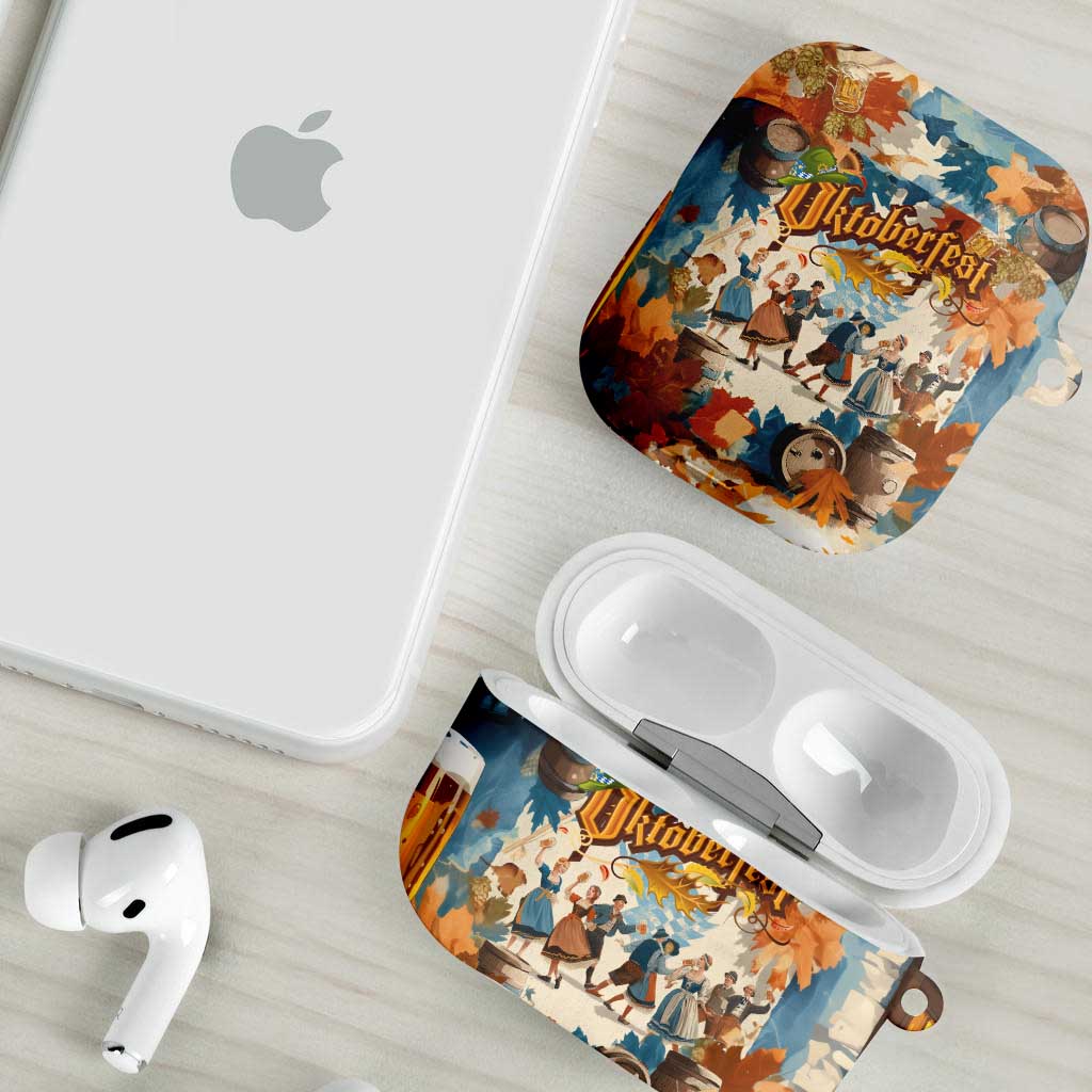 Oktoberfest AirPods Case with Beer Mug Illustration White Diamond Pattern - Wonder Print Shop