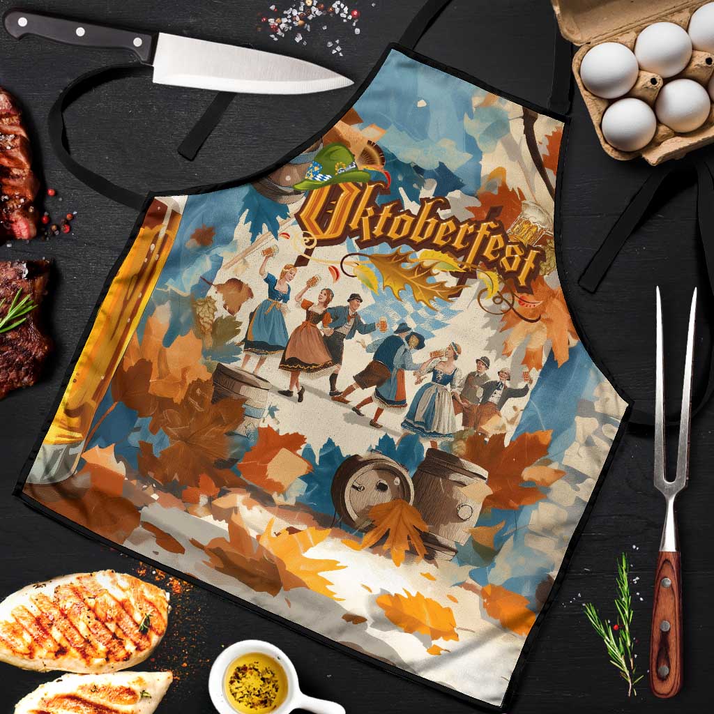 Oktoberfest Apron with Beer Mug Illustration White Diamond Pattern - Wonder Print Shop